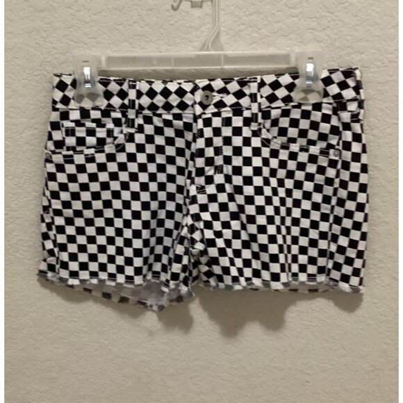 Arizona Jean Co. Women's Black & White Checkered Denim Shorts Size 3 - Picture 1 of 4